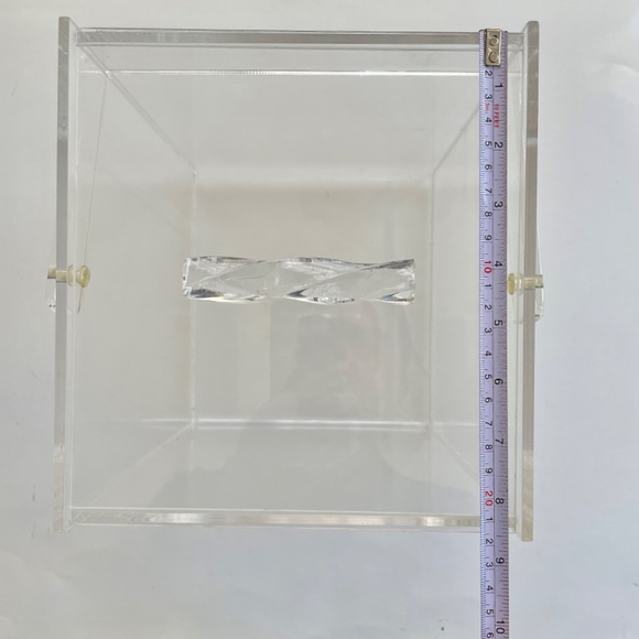Clear Transparent Lucite Acrylic Rectangular Lidded Box with Handle Vintage MCM - Picture 13 of 17